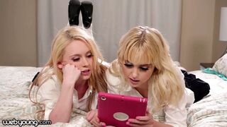 Chloe Cherry és egyetemista csaja lesbi kísérletezésre adja fejét