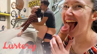 Aranyos amatőrök kefélnek a garázsban vadul